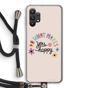 CaseCompany Happy days: Samsung Galaxy A32 5G Transparant Hoesje met koord