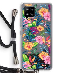 CaseCompany Tropisch 2: Samsung Galaxy A42 5G Transparant Hoesje met koord