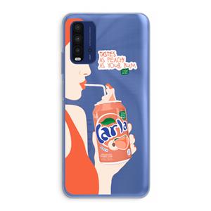 CaseCompany Peach please!: Xiaomi Redmi 9T Transparant Hoesje