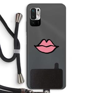 CaseCompany Kusje: Xiaomi Redmi Note 10 5G Transparant Hoesje met koord