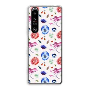 CaseCompany Bloemetjes: Sony Xperia 1 III Transparant Hoesje