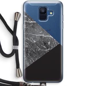 CaseCompany Combinatie marmer: Samsung Galaxy A6 (2018) Transparant Hoesje met koord