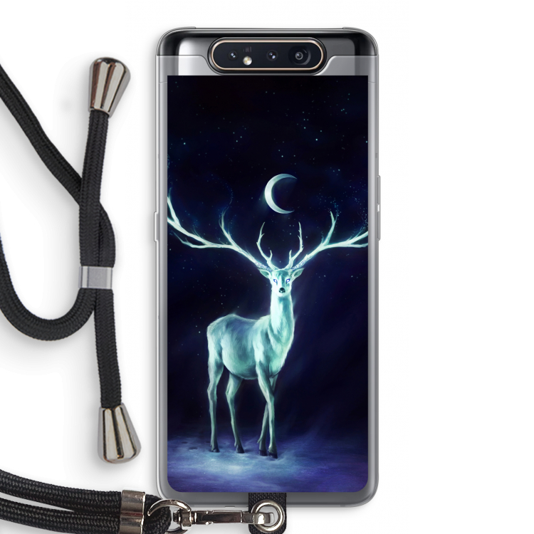 CaseCompany Nightbringer: Samsung Galaxy A80 Transparant Hoesje met koord