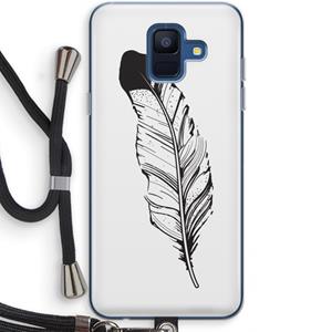 CaseCompany Pluim: Samsung Galaxy A6 (2018) Transparant Hoesje met koord