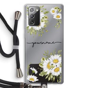 CaseCompany Daisies: Samsung Galaxy Note 20 / Note 20 5G Transparant Hoesje met koord