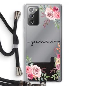 CaseCompany Rozen: Samsung Galaxy Note 20 / Note 20 5G Transparant Hoesje met koord