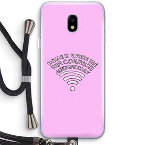 CaseCompany Home Is Where The Wifi Is: Samsung Galaxy J3 (2017) Transparant Hoesje met koord