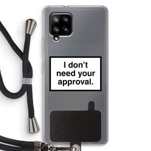 CaseCompany Don't need approval: Samsung Galaxy A42 5G Transparant Hoesje met koord