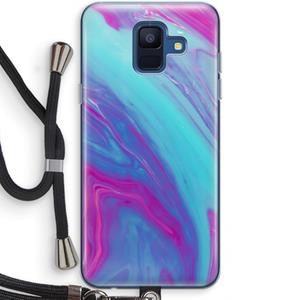 CaseCompany Zweverige regenboog: Samsung Galaxy A6 (2018) Transparant Hoesje met koord