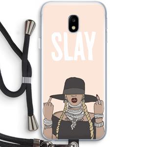CaseCompany Slay All Day: Samsung Galaxy J3 (2017) Transparant Hoesje met koord