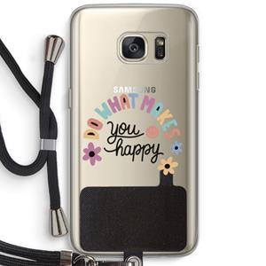 CaseCompany Happy days: Samsung Galaxy S7 Transparant Hoesje met koord