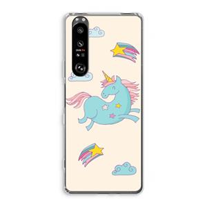 CaseCompany Vliegende eenhoorn: Sony Xperia 1 III Transparant Hoesje
