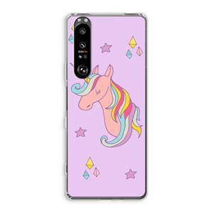 CaseCompany Roze eenhoorn: Sony Xperia 1 III Transparant Hoesje