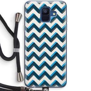 CaseCompany Onderbroken lijn: Samsung Galaxy A6 (2018) Transparant Hoesje met koord