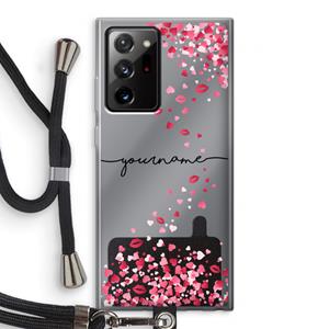 CaseCompany Hartjes en kusjes: Samsung Galaxy Note 20 Ultra / Note 20 Ultra 5G Transparant Hoesje met koord