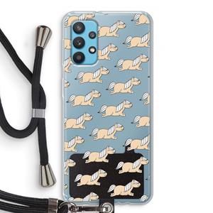 CaseCompany Ponys: Samsung Galaxy A32 4G Transparant Hoesje met koord