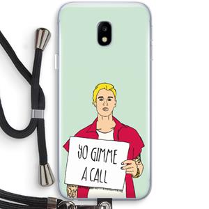 CaseCompany Gimme a call: Samsung Galaxy J3 (2017) Transparant Hoesje met koord