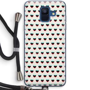 CaseCompany Hartjes: Samsung Galaxy A6 (2018) Transparant Hoesje met koord