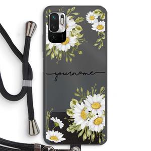 CaseCompany Daisies: Xiaomi Redmi Note 10 5G Transparant Hoesje met koord