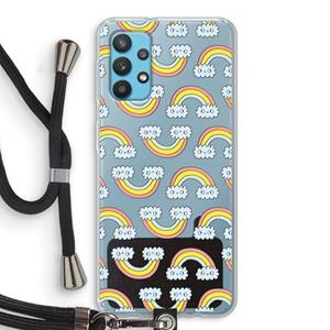 CaseCompany Regenboog: Samsung Galaxy A32 4G Transparant Hoesje met koord