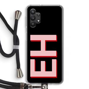 CaseCompany Monogram: Samsung Galaxy A32 5G Transparant Hoesje met koord