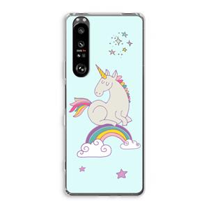 CaseCompany Regenboog eenhoorn: Sony Xperia 1 III Transparant Hoesje