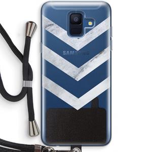 CaseCompany Marmeren pijlen: Samsung Galaxy A6 (2018) Transparant Hoesje met koord