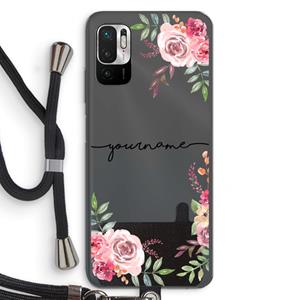 CaseCompany Rozen: Xiaomi Redmi Note 10 5G Transparant Hoesje met koord