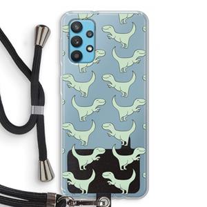 CaseCompany Dinos: Samsung Galaxy A32 4G Transparant Hoesje met koord