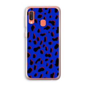 CaseCompany Blue Leopard: Samsung Galaxy A20e Transparant Hoesje