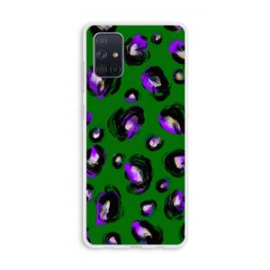 CaseCompany Green Cheetah: Galaxy A71 Transparant Hoesje