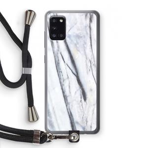 CaseCompany Gestreepte marmer: Samsung Galaxy A31 Transparant Hoesje met koord
