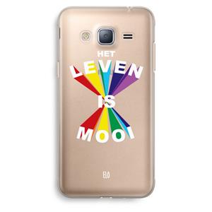 CaseCompany Het Leven Is Mooi: Samsung Galaxy J3 (2016) Transparant Hoesje