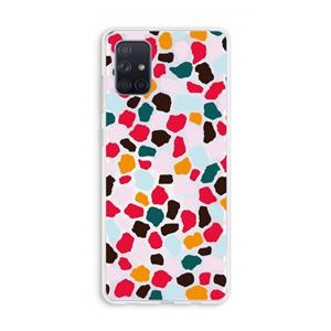 CaseCompany Colored Giraffe: Galaxy A71 Transparant Hoesje
