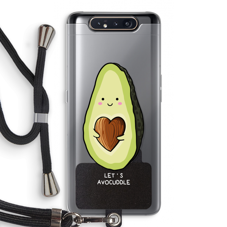 CaseCompany Avocuddle: Samsung Galaxy A80 Transparant Hoesje met koord