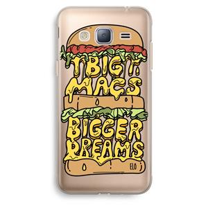 CaseCompany Big Macs Bigger Dreams: Samsung Galaxy J3 (2016) Transparant Hoesje