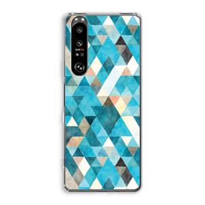 CaseCompany Gekleurde driehoekjes blauw: Sony Xperia 1 III Transparant Hoesje