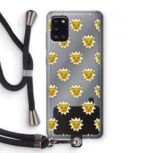 CaseCompany Leeuwenkoppen: Samsung Galaxy A31 Transparant Hoesje met koord