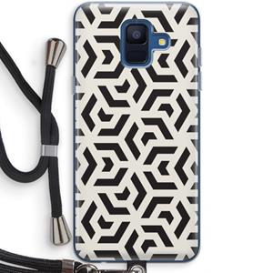 CaseCompany Crazy pattern: Samsung Galaxy A6 (2018) Transparant Hoesje met koord