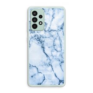 CaseCompany Blauw marmer: Samsung Galaxy A52s 5G Transparant Hoesje