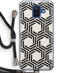 CaseCompany Geometrisch patroon: Samsung Galaxy A6 (2018) Transparant Hoesje met koord