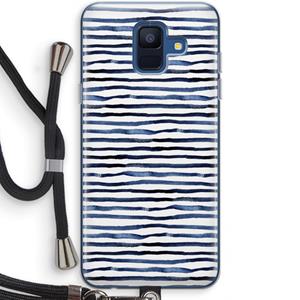 CaseCompany Verrassende lijnen: Samsung Galaxy A6 (2018) Transparant Hoesje met koord
