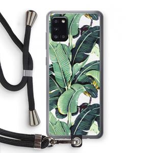 CaseCompany Bananenbladeren: Samsung Galaxy A31 Transparant Hoesje met koord