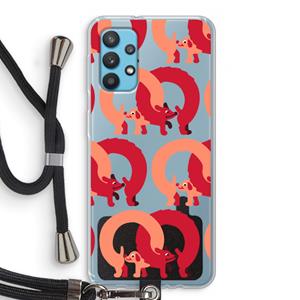 CaseCompany Dogs: Samsung Galaxy A32 4G Transparant Hoesje met koord