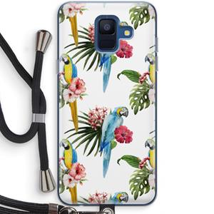 CaseCompany Kleurrijke papegaaien: Samsung Galaxy A6 (2018) Transparant Hoesje met koord