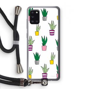 CaseCompany Sanseveria: Samsung Galaxy A31 Transparant Hoesje met koord