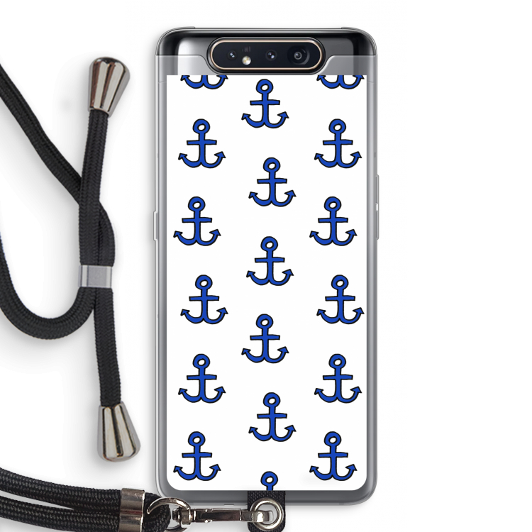 CaseCompany Ankers: Samsung Galaxy A80 Transparant Hoesje met koord