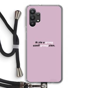 CaseCompany uzelf graag zien: Samsung Galaxy A32 5G Transparant Hoesje met koord