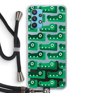 CaseCompany Crocs: Samsung Galaxy A32 4G Transparant Hoesje met koord