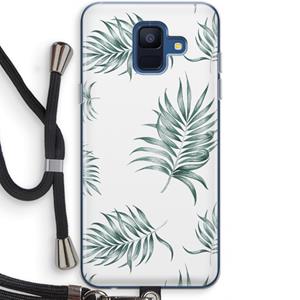 CaseCompany Simple leaves: Samsung Galaxy A6 (2018) Transparant Hoesje met koord